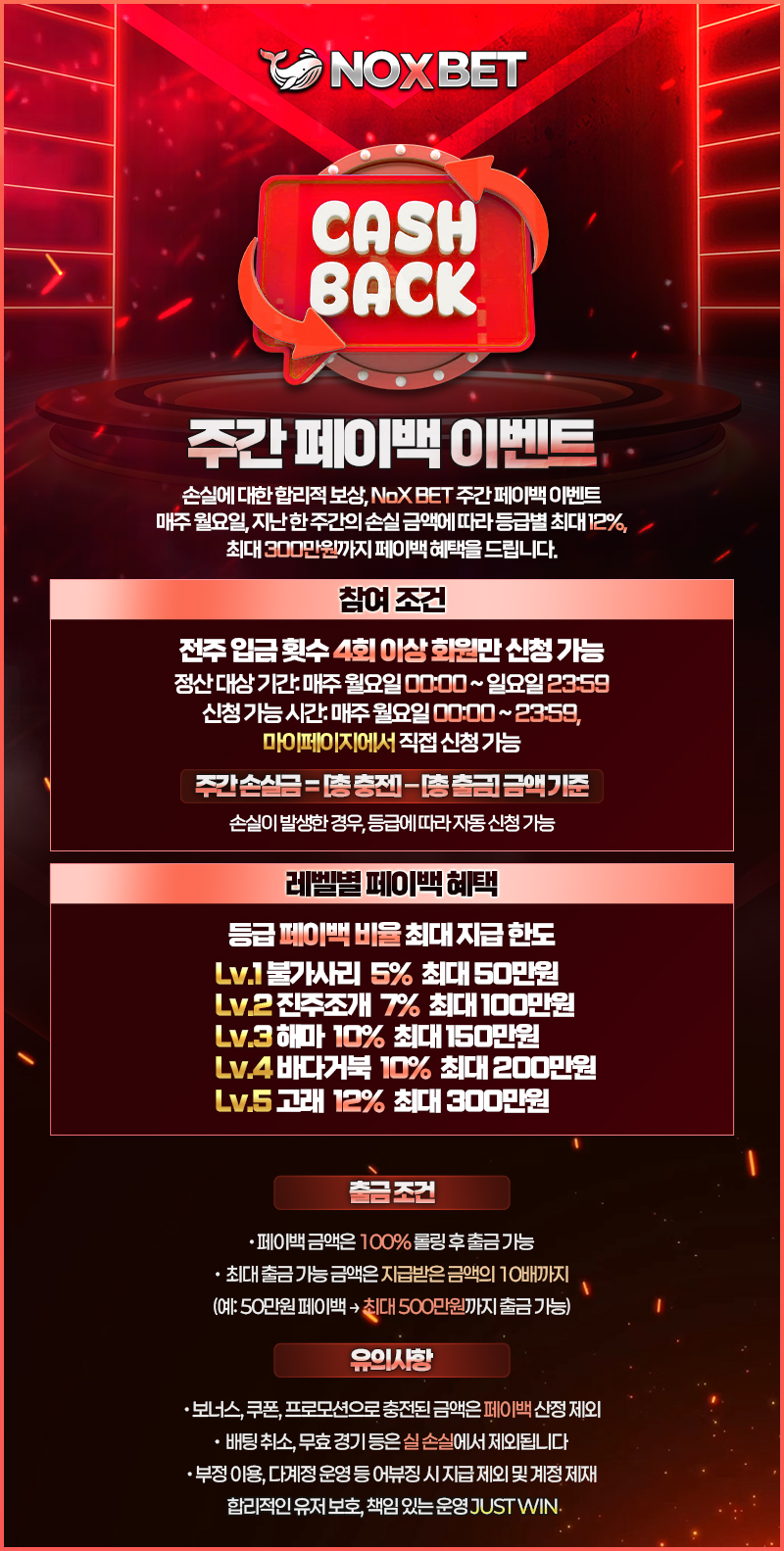주간 페이백 이벤트